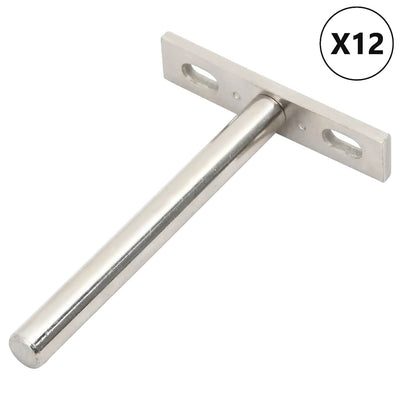 kelluvat hyllykannattimet 12 kpl näkymätöntä Ø10x100 mm