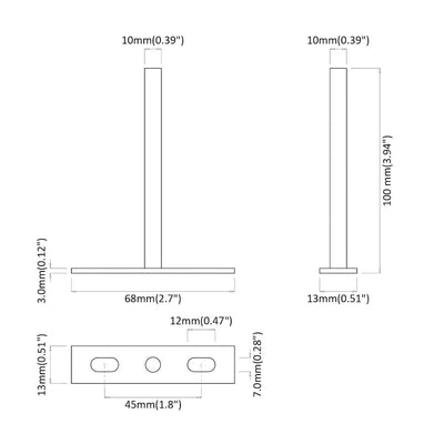 kelluvat hyllykannattimet 12 kpl näkymätöntä Ø10x100 mm