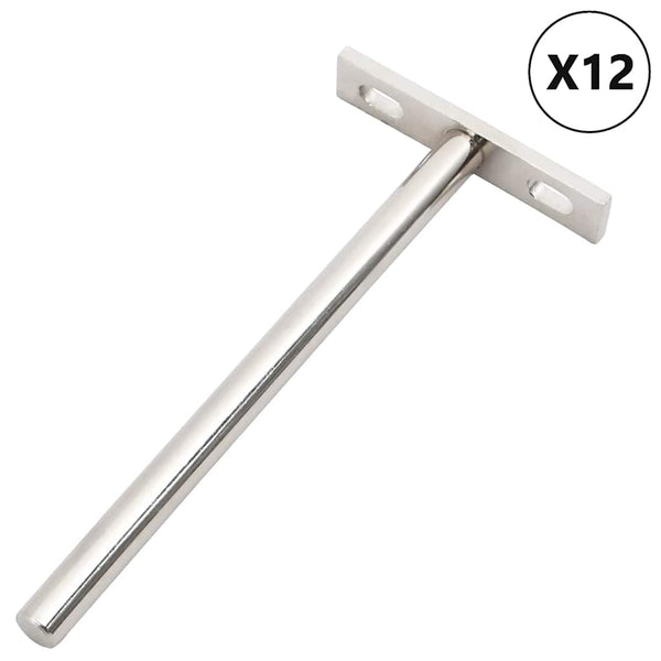 kelluvat hyllykannattimet 12 kpl näkymätöntä Ø10x150 mm