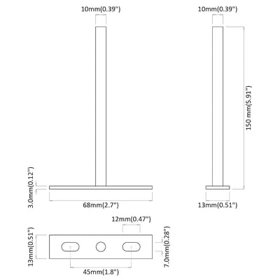kelluvat hyllykannattimet 12 kpl näkymätöntä Ø10x150 mm