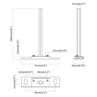 kelluvat hyllykannattimet 12 kpl näkymätöntä Ø12x100 mm
