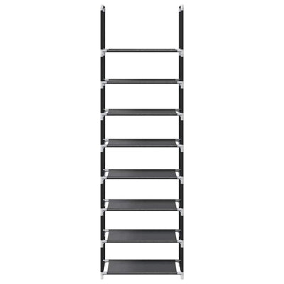 kenkäteline 8-tasoinen musta 44x28x145 cm kuitukangas
