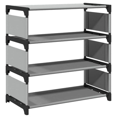 kenkäteline 4-kerroksinen harmaa 54x28x55 cm kuitukangas