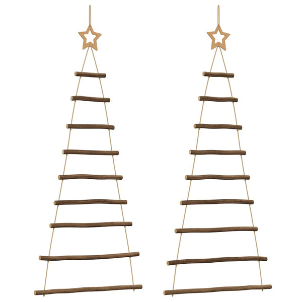 Riippuvat joulukuuset latvatähdillä 2 kpl 55x120 cm luonnon oksa