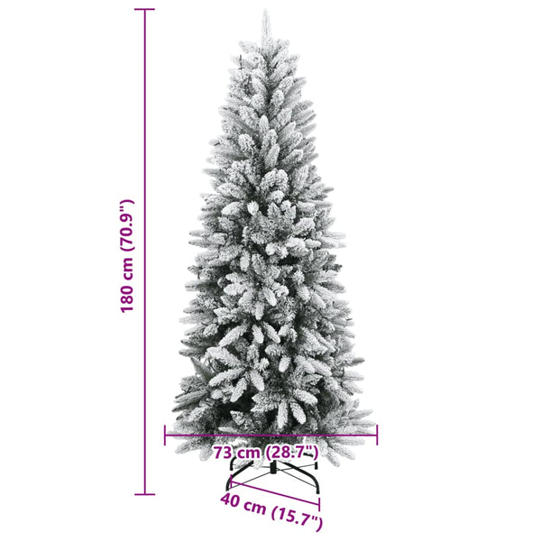 Tekojoulukuusi lumihuurteella 300 LED-valoa 180 cm