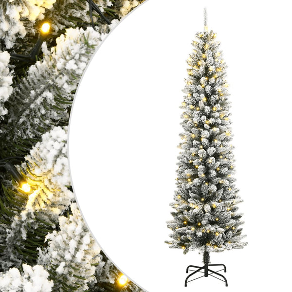 Tekojoulukuusi lumihuurteella 300 LED-valoa 210 cm