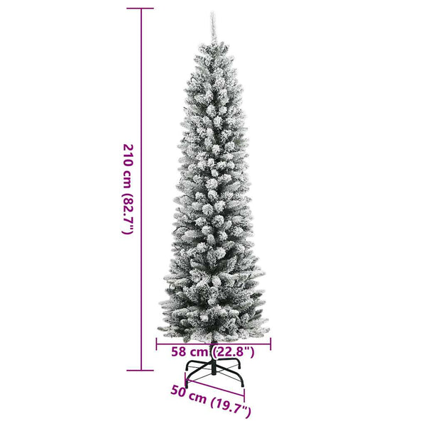Tekojoulukuusi lumihuurteella 300 LED-valoa 210 cm