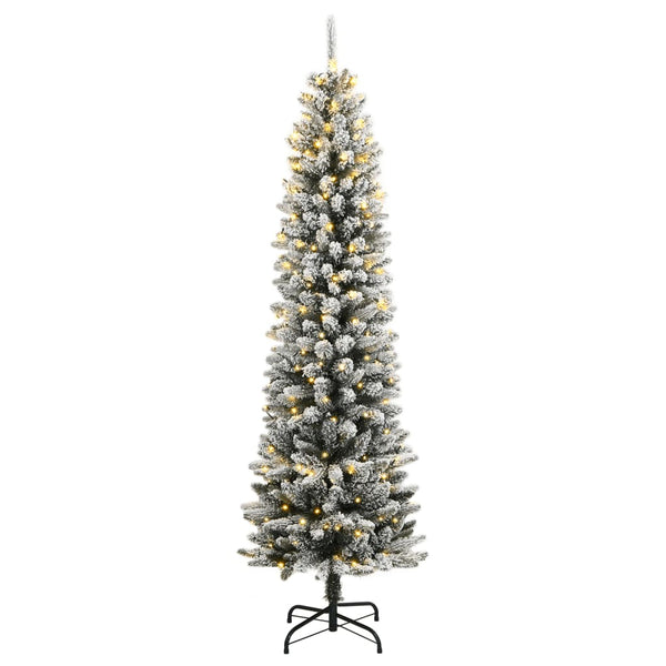 Tekojoulukuusi lumihuurteella 300 LED-valoa 240 cm