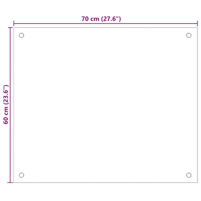 Läpinäkyvä keittiön roiskesuojat Ikovics 70x60cm (2 kpl karkaistu lasi)
