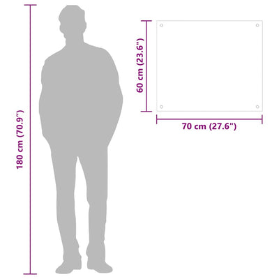 Läpinäkyvä keittiön roiskesuojat Ikovics 70x60cm (2 kpl karkaistu lasi)