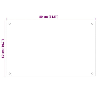 Läpinäkyvä keittiön roiskesuojat Ikovics 80x50cm (2 kpl karkaistu lasi)