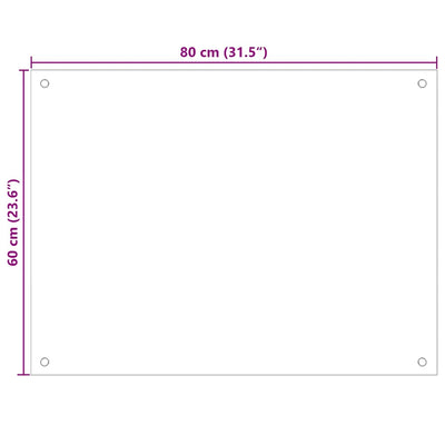 Läpinäkyvä keittiön roiskesuojat Ikovics 80x60cm (2 kpl karkaistu lasi)