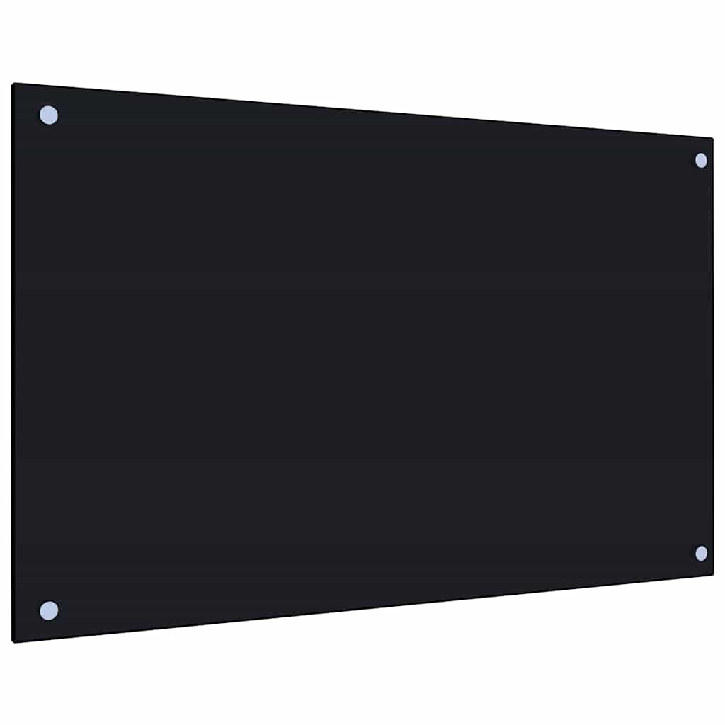 Musta keittiön roiskesuojat Ikovics 80x50cm (2 kpl karkaistu lasi)
