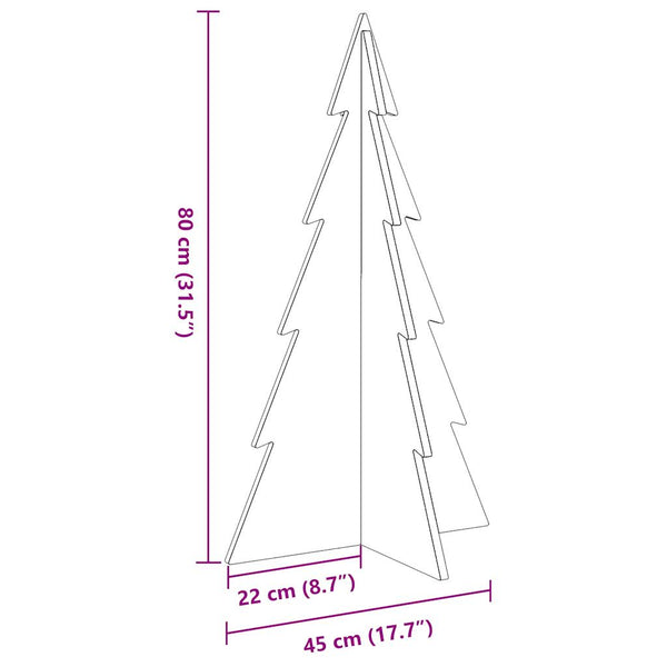 Vahanruskea puinen koristejoulukuusi Aloman 80cm (mänty)