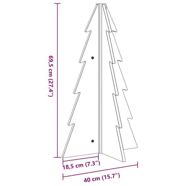 Puinen koristejoulukuusi Crezante 69,5cm (mänty)