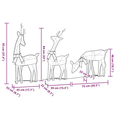 Lämmin valkoinen joulukoristeet poro Ara 90 LEDiä (3 kpl)