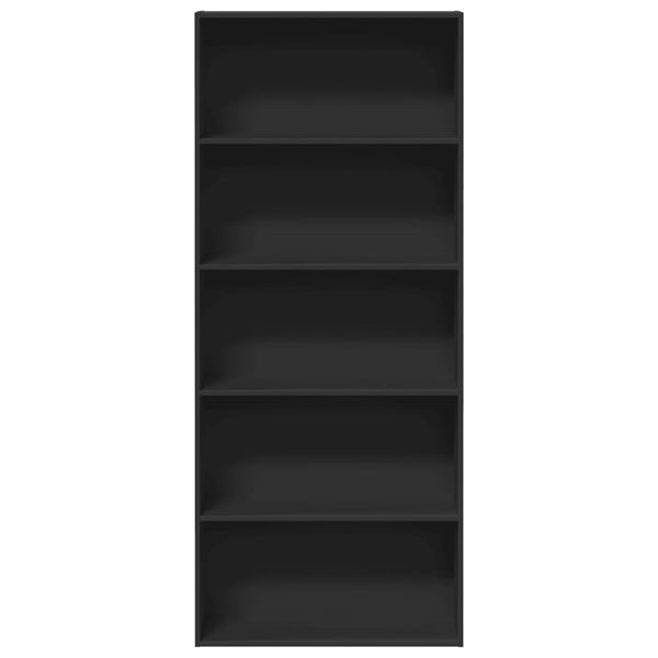 Kirjahylly musta 80x30x189 cm lastulevy