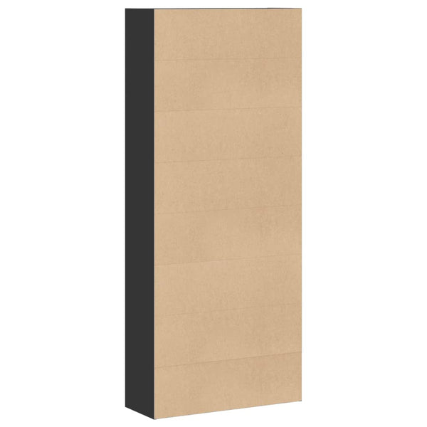 Kirjahylly musta 80x30x189 cm lastulevy