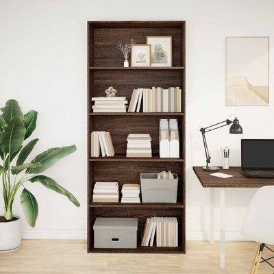 Kirjahylly ruskea tammi 80x30x189 cm lastulevy