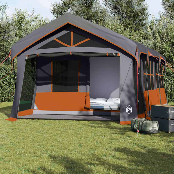 Perhe Teltta 620 x 322 x 240 cm Polyesteri Harmaa ja oranssi