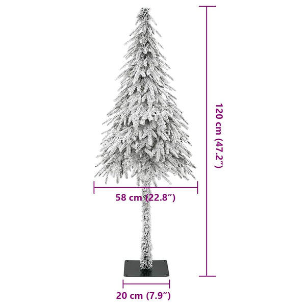 Tekojoulukuusi valkoinen 120 cm Polyeteeni ja metalli