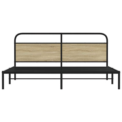 Sonoma-tammi metallinen sängynrunko ilman patjaa Mirci 180x200cm