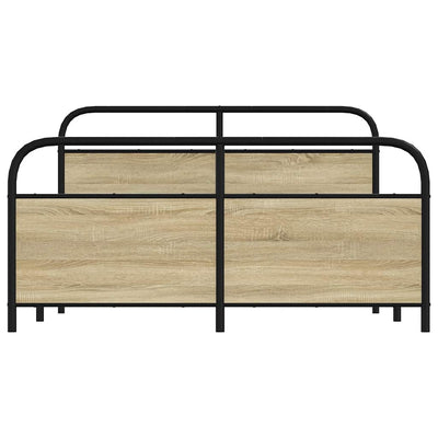 Sonoma-tammi metallinen sängynrunko ilman patjaa Mirci 160x200cm