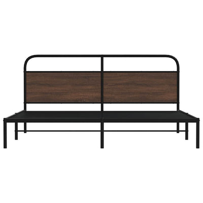 Ruskea tammi metallinen sängynrunko Mirci 183x213cm