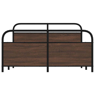Ruskea tammi metallinen sängynrunko Mirci 150x200cm