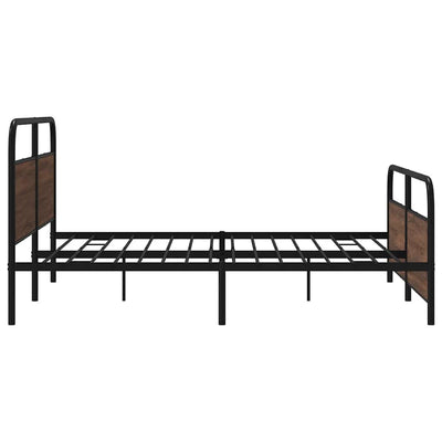 Metallinen sängynrunko ruskea tammi 183x213 cm