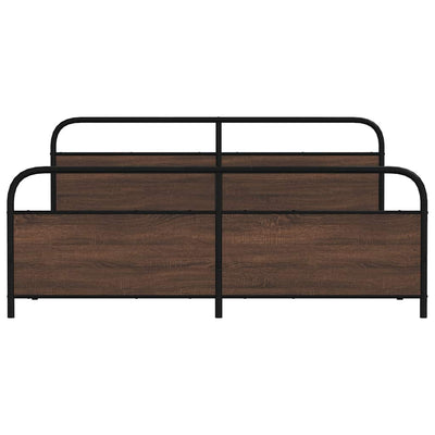 Ruskea tammi metallinen sängynrunko ilman patjaa Mirci 200x200cm