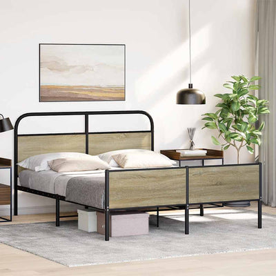Metallinen sängynrunko ilman patjaa Sonoma-tammi 160x200 cm
