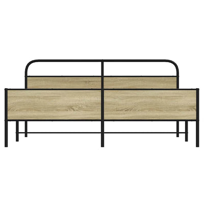 Sonoma-tammi metallinen sängynrunko ilman patjaa Mirci 180x200cm