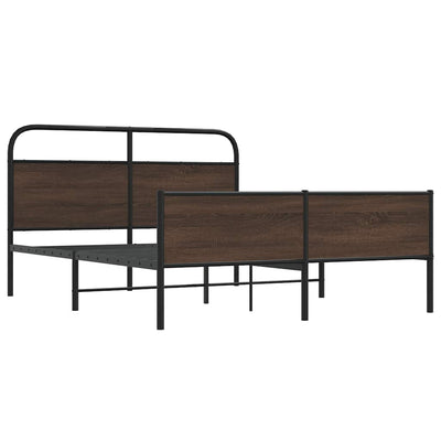 Ruskea tammi metallinen sängynrunko Mirci 150x200cm