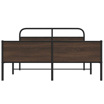 Ruskea tammi metallinen sängynrunko Mirci 150x200cm