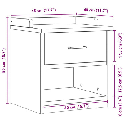 Valkoinen eteisen penkki sandnes Hammadi 45x40x50cm (mänty)