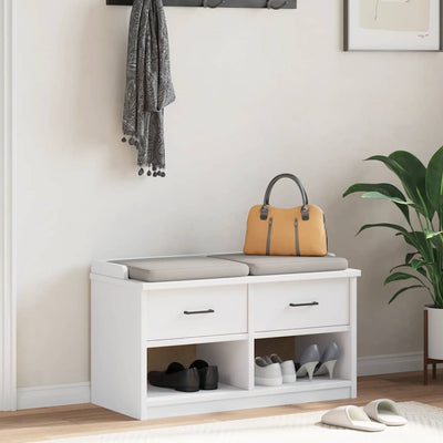 Eteisen penkki SANDNES valkoinen 87x40x50 cm täysi mänty