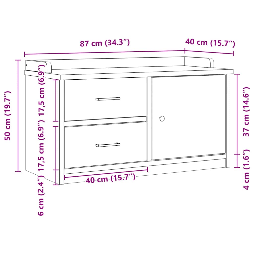 Sandnes Calid penkki eteiseen 87x40x50cm (mänty)