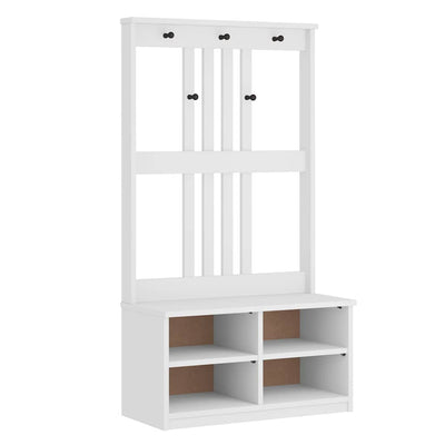 Hallin puu SANDENS valkoinen 87x40x159,5 cm täysi mänty