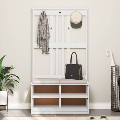 Hallin puu SANDENS valkoinen 87x40x159,5 cm täysi mänty