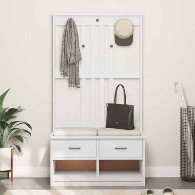 Hallin puu SANDENS valkoinen 87x40x159,5 cm täysi mänty