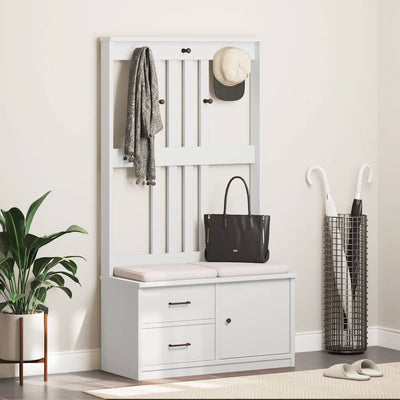 Valkoinen hallin puu sandens Pavalus 87x40x159,5cm (mänty)