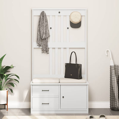 Hallin puu SANDENS valkoinen 87x40x159,5 cm täysi mänty