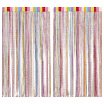 String-verhot 2 kpl monivärinen 140x250 cm