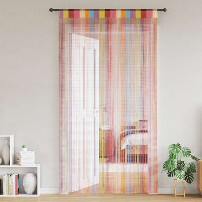 String-verhot 2 kpl monivärinen 140x250 cm