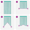 String-verhot 2 kpl turkoosi 140x250 cm