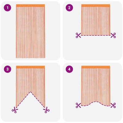 String-verhot 2 kpl oranssi 140x250 cm