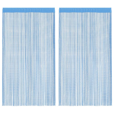 String-verhot 2 kpl vaaleansininen 140x250 cm