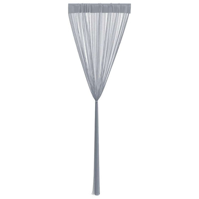 String-verhot 2 kpl vaaleanharmaa 100x250 cm