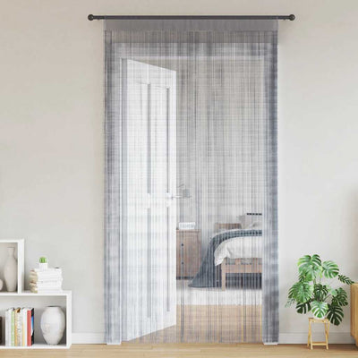 String-verhot 2 kpl vaaleanharmaa 100x250 cm